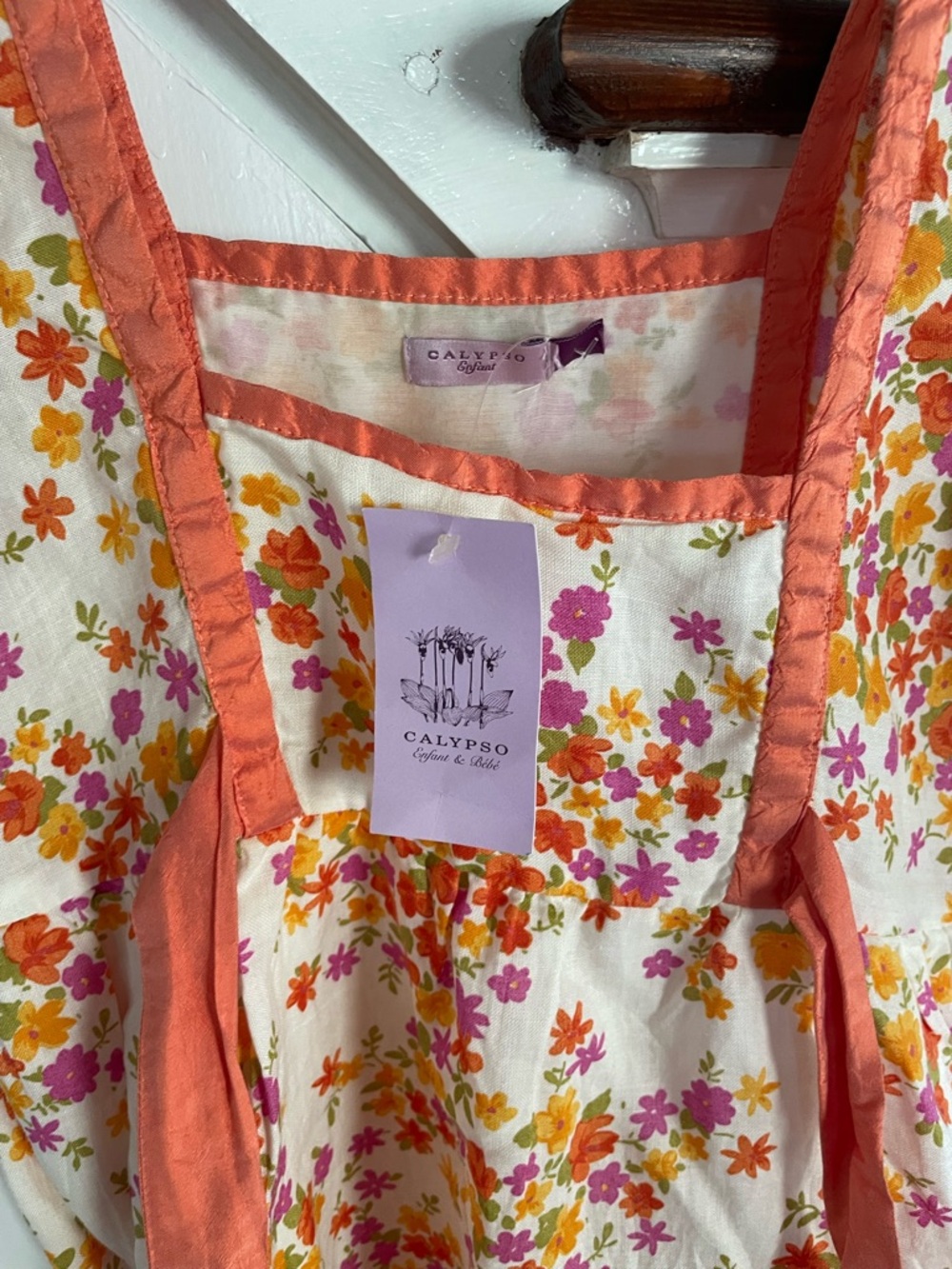 Calypso St. Barth White Dress with Orange, Pink and Yellow Floral Print - Picture 2 of 5